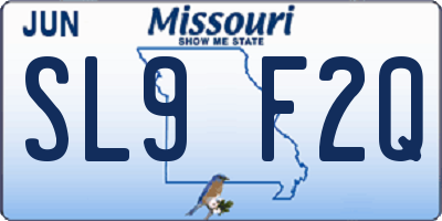 MO license plate SL9F2Q