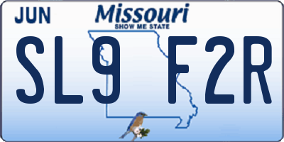 MO license plate SL9F2R