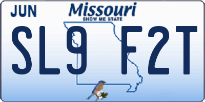MO license plate SL9F2T