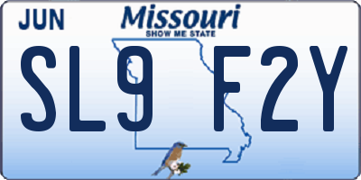 MO license plate SL9F2Y