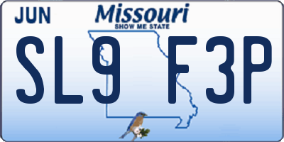 MO license plate SL9F3P