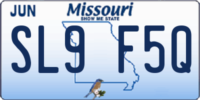 MO license plate SL9F5Q