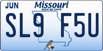 MO license plate SL9F5U