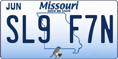 MO license plate SL9F7N
