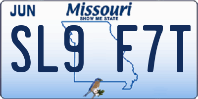 MO license plate SL9F7T