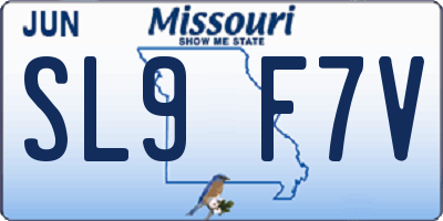 MO license plate SL9F7V