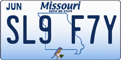 MO license plate SL9F7Y