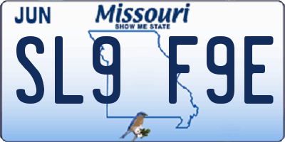 MO license plate SL9F9E
