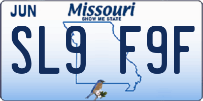 MO license plate SL9F9F