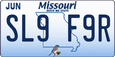MO license plate SL9F9R
