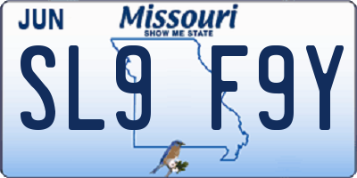 MO license plate SL9F9Y
