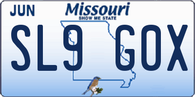 MO license plate SL9G0X
