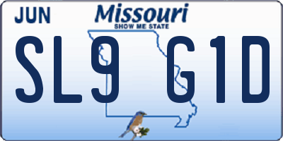 MO license plate SL9G1D