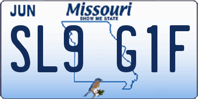 MO license plate SL9G1F