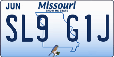 MO license plate SL9G1J