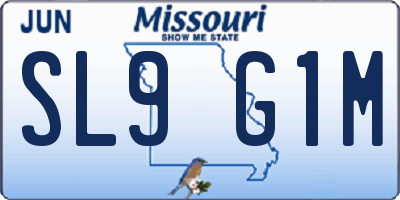 MO license plate SL9G1M