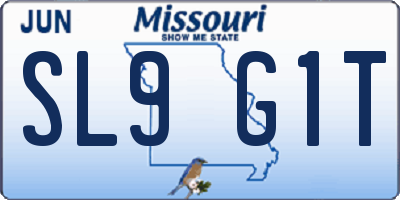 MO license plate SL9G1T