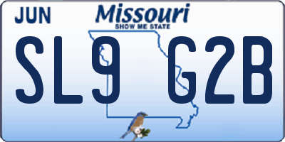 MO license plate SL9G2B