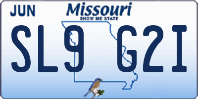 MO license plate SL9G2I