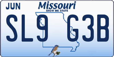 MO license plate SL9G3B
