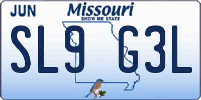 MO license plate SL9G3L