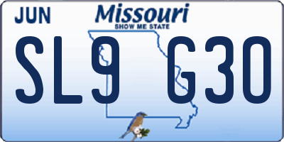MO license plate SL9G3O