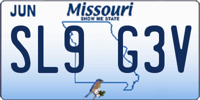 MO license plate SL9G3V
