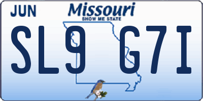 MO license plate SL9G7I