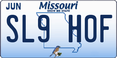 MO license plate SL9H0F