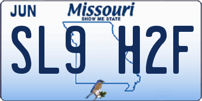 MO license plate SL9H2F