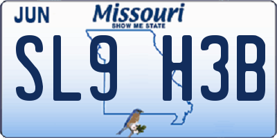 MO license plate SL9H3B