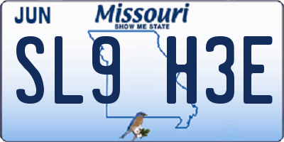 MO license plate SL9H3E