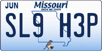MO license plate SL9H3P