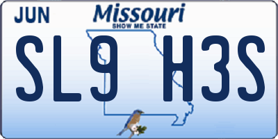 MO license plate SL9H3S