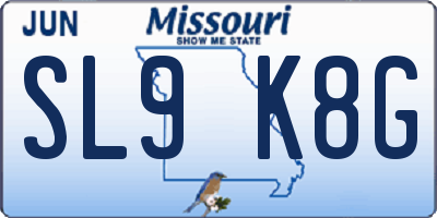 MO license plate SL9K8G