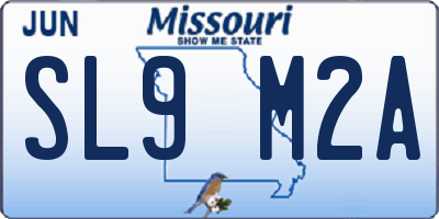 MO license plate SL9M2A
