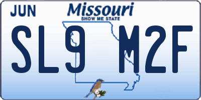 MO license plate SL9M2F
