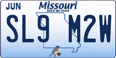 MO license plate SL9M2W