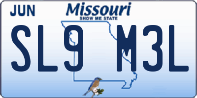 MO license plate SL9M3L