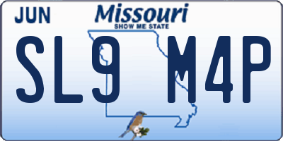MO license plate SL9M4P