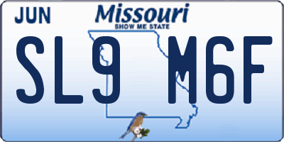 MO license plate SL9M6F