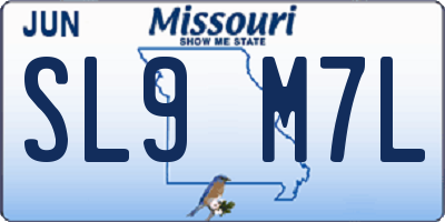 MO license plate SL9M7L