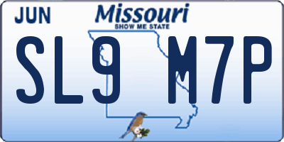 MO license plate SL9M7P