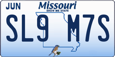 MO license plate SL9M7S