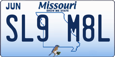 MO license plate SL9M8L