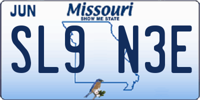 MO license plate SL9N3E
