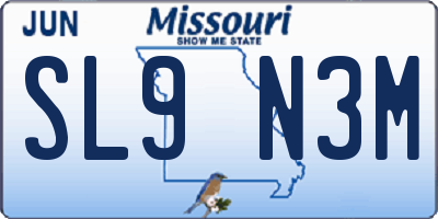 MO license plate SL9N3M
