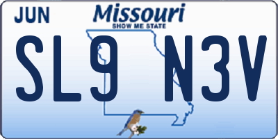 MO license plate SL9N3V