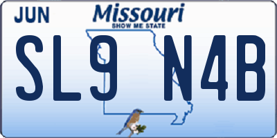 MO license plate SL9N4B