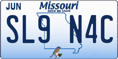 MO license plate SL9N4C
